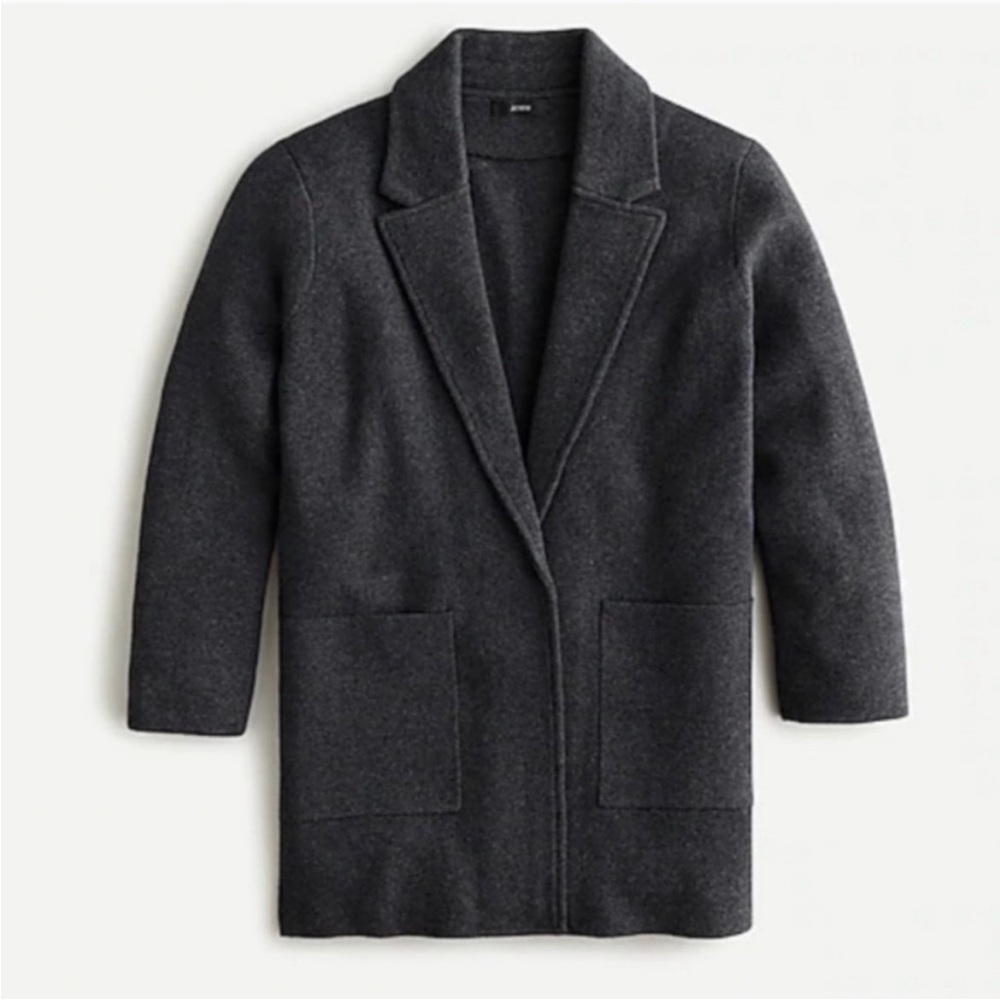 J. Crew Sophie Open Front Sweater Blazer Charcoal Gray Size Small